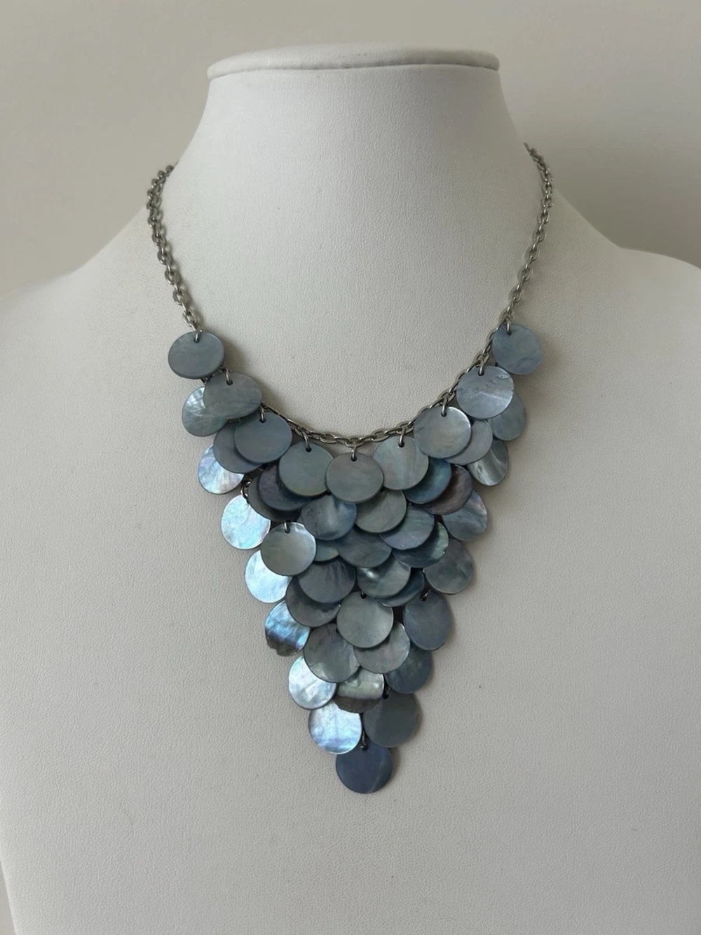 Abalone Cascading Shell Statement Necklace